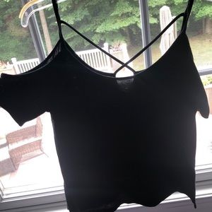 S.O. small black shirt with cross in the back